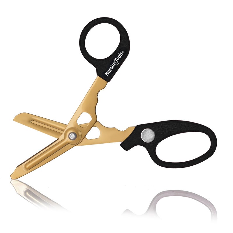 Nursingtools Hummingbird 4-in-1 Medical Scissors - Compact Pocket Size Trauma Shears for Nurses, Students, Practitioners & Medical Professionals (Black) - Image 1